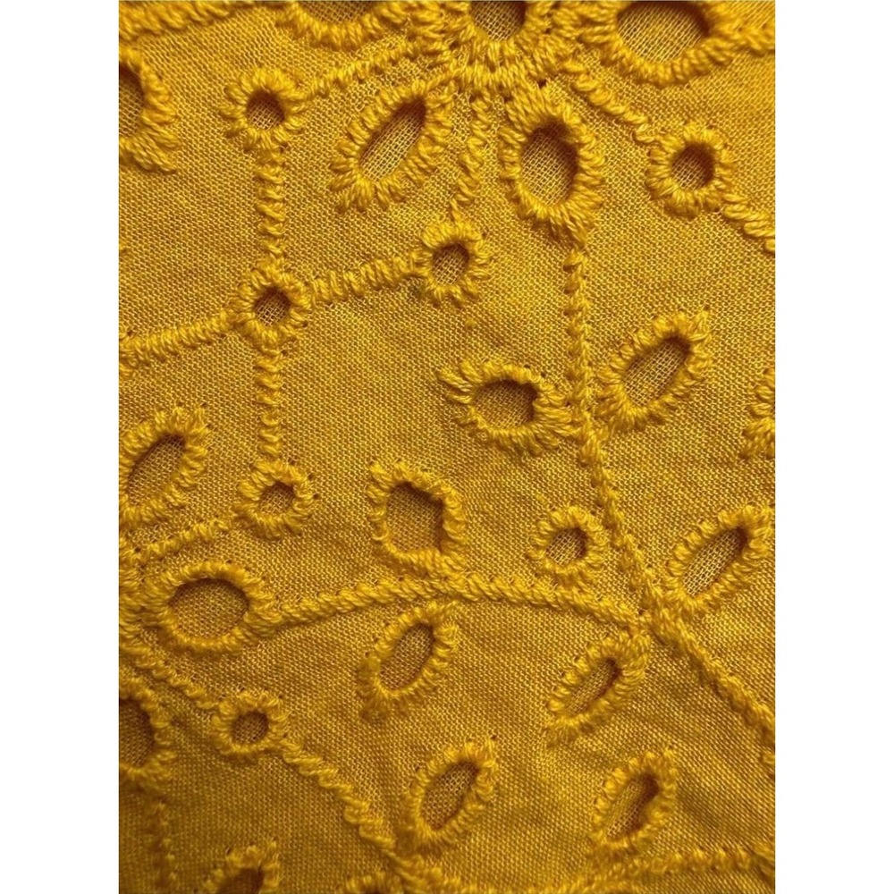 Maeve‎ Anthropologie Tilly Yellow Cotton Eyelet Ruffle Sleeveless Blouse Size:4 - Picture 5 of 10